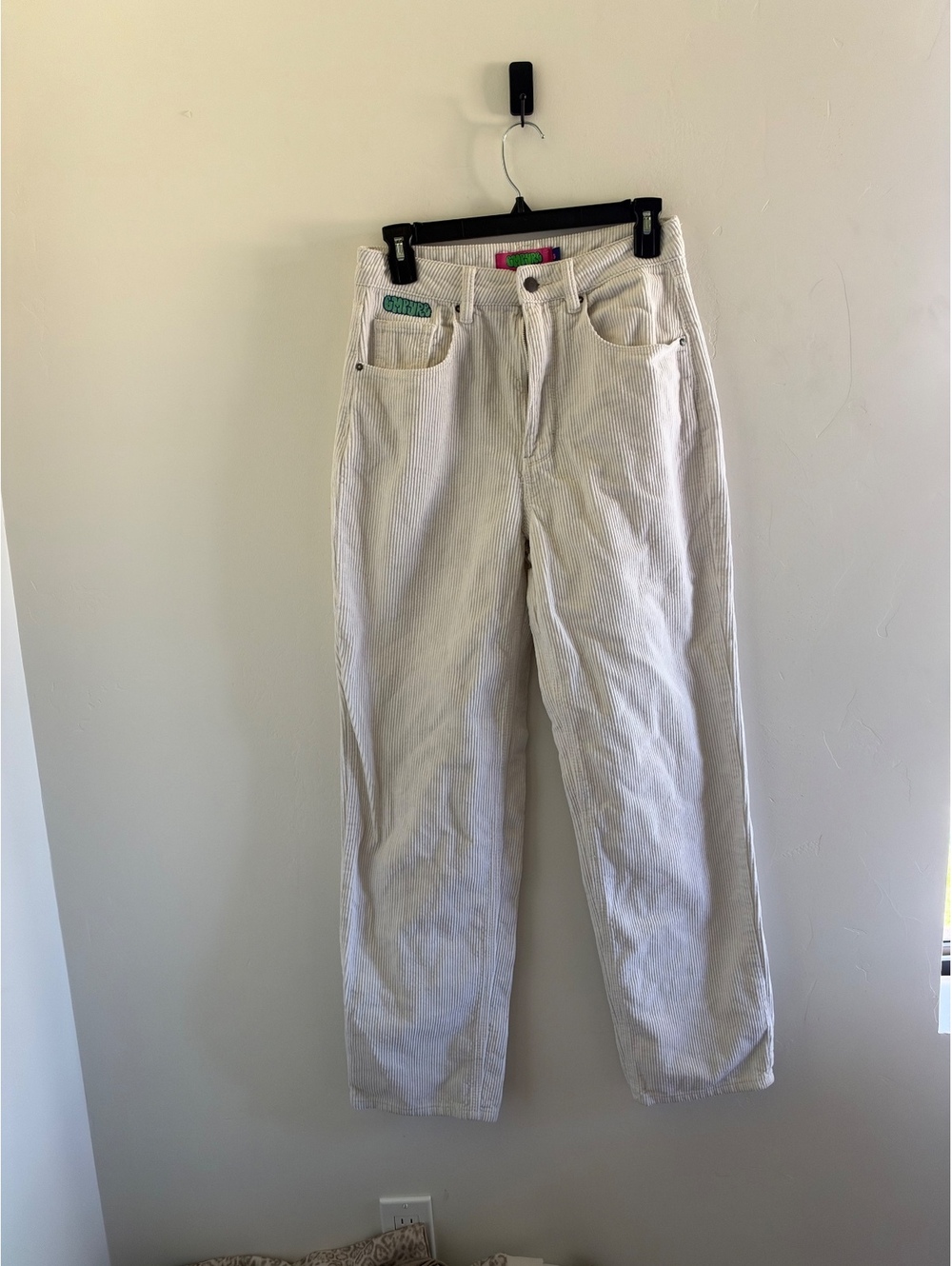 Empyre White Corduroy Straight Leg Pants Size 3
